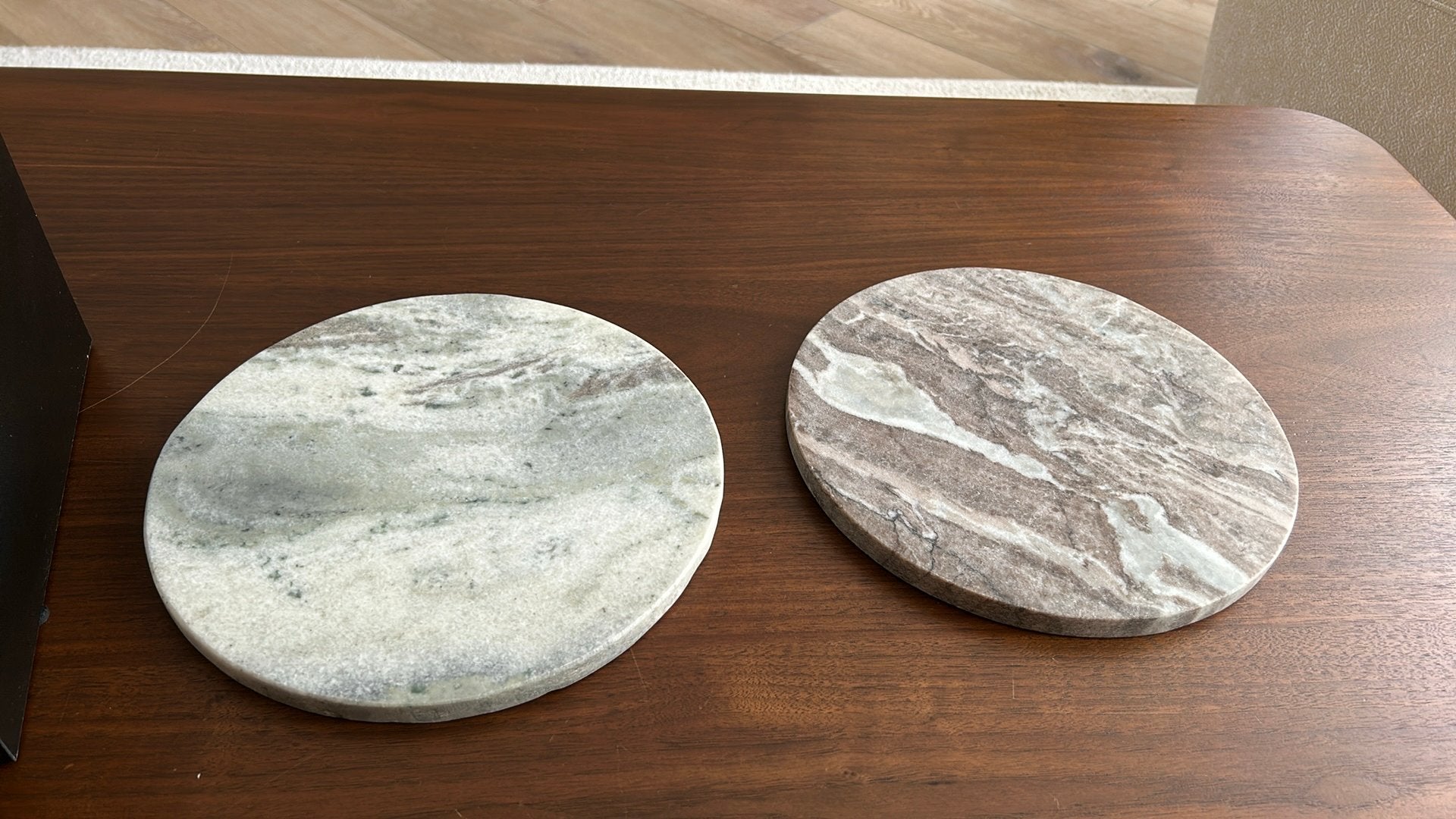 2x stenen kaarsenplateau / onderzetter – Ø 24 cm, Ophalen of Verzenden, Rond