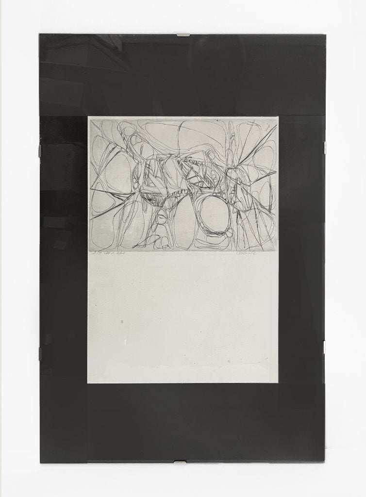 Doortje de Vries - ets - abstract, Ophalen, Ets, Ingelijst
