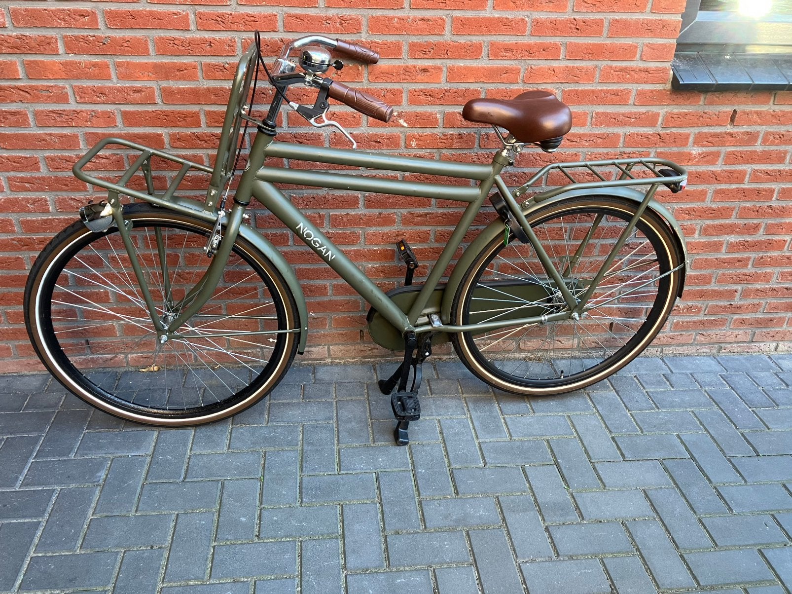 Mooie groene transportfiets, Fietsen en Brommers, Fietsen | Heren | Herenfietsen, Terugtraprem, Zo goed als nieuw, 53 tot 57 cm