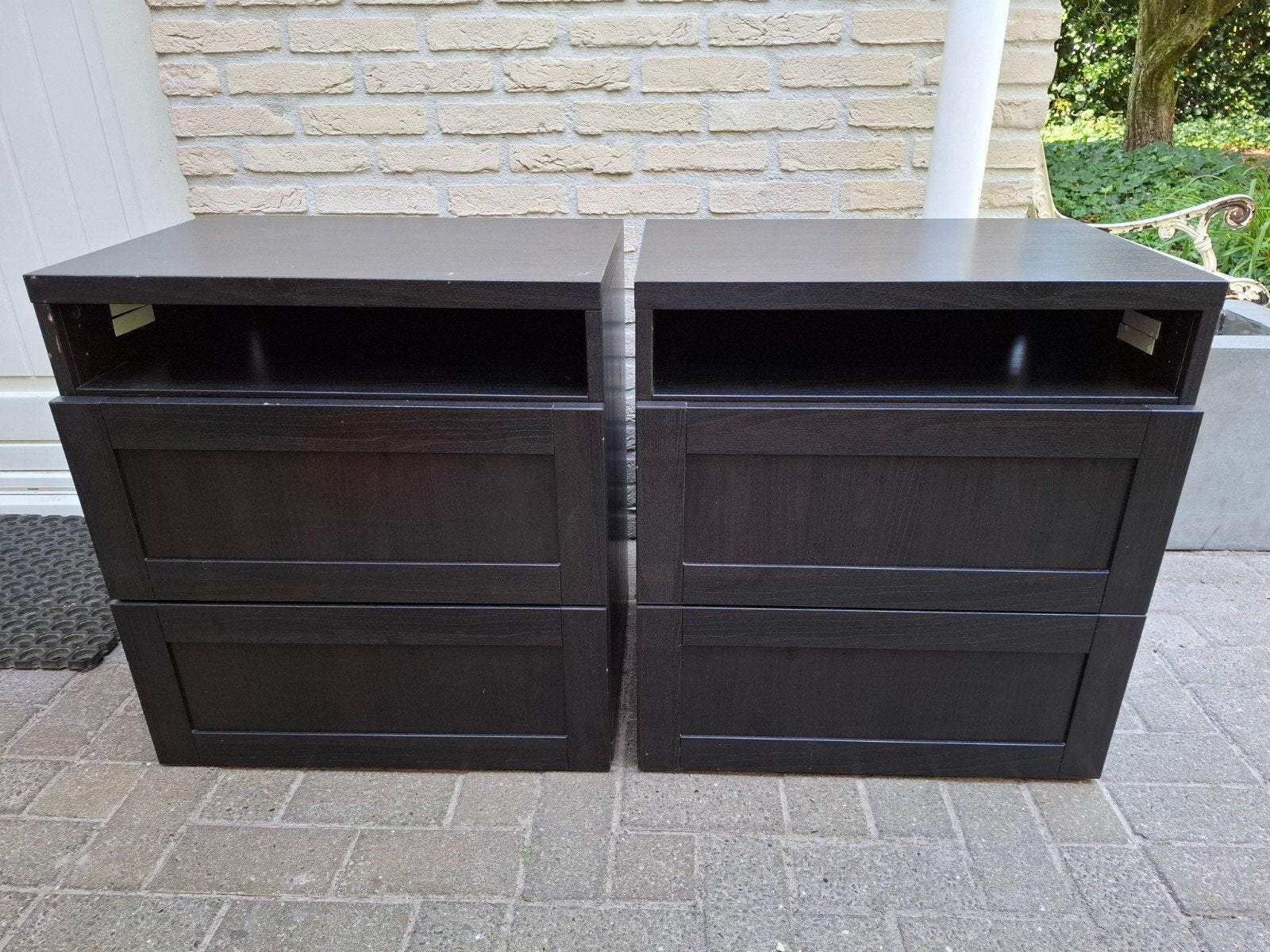 Ikea Besta (nacht) kastjes zwart/bruin 2 stuks, Ophalen, Overige materialen, Gebruikt, 1 of 2 laden
