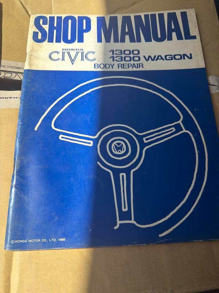 Honda Civic 1300 Wagon Body Repair Shop Manual 1980, Ophalen of Verzenden