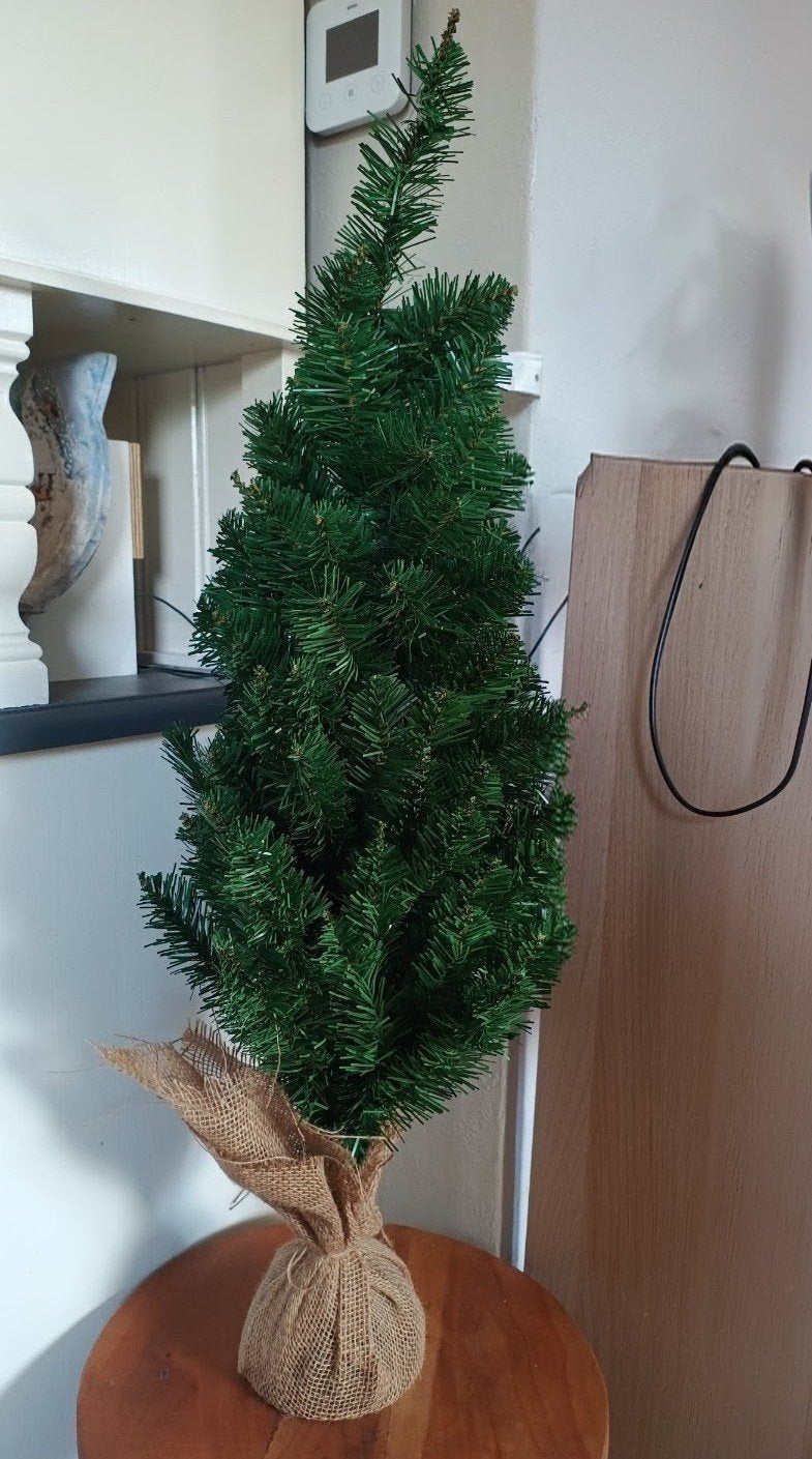 Norton burlap kerstboom 90 cm blackbox, Diversen, Kerst, Zo goed als nieuw, Ophalen