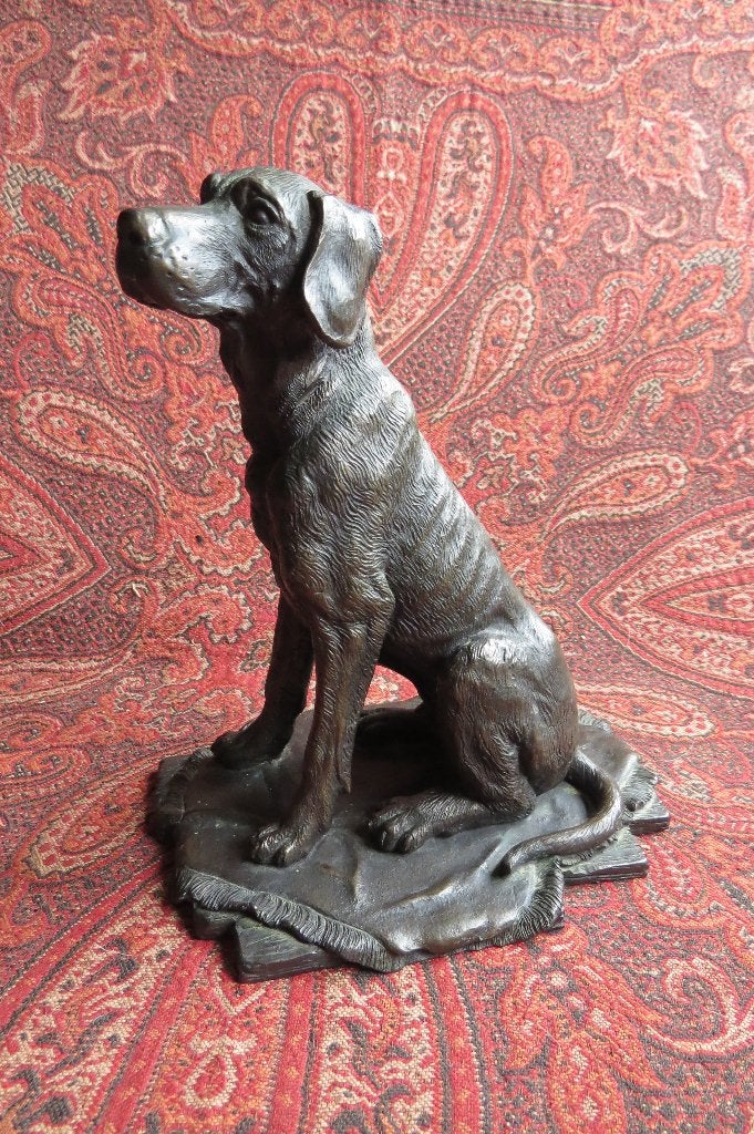 Golden Retriever brons kleurig resin beeld, Ophalen of Verzenden, Zo goed als nieuw, Mens
