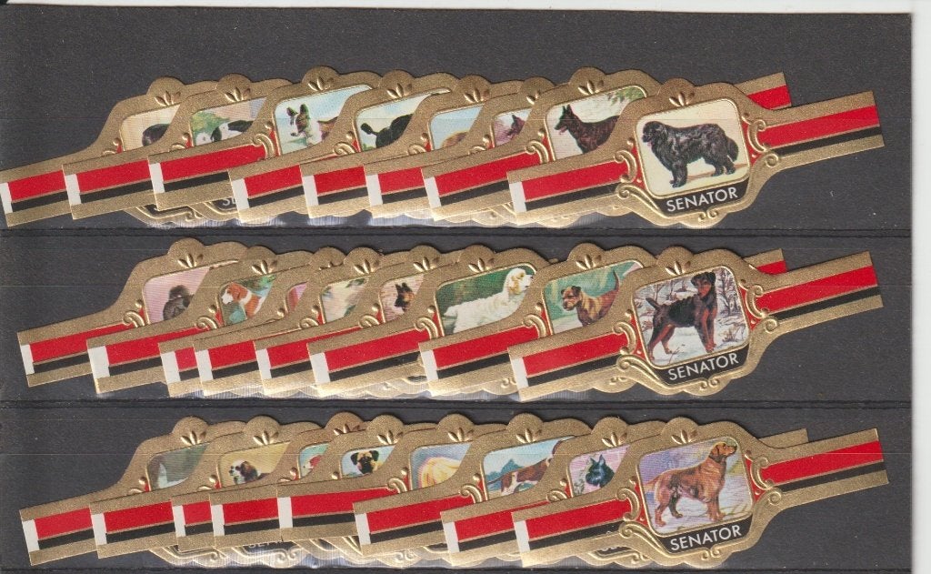reeks 612  honden  1-24 sigarenbanden, Ophalen of Verzenden, Zo goed als nieuw, Sigarenbandjes