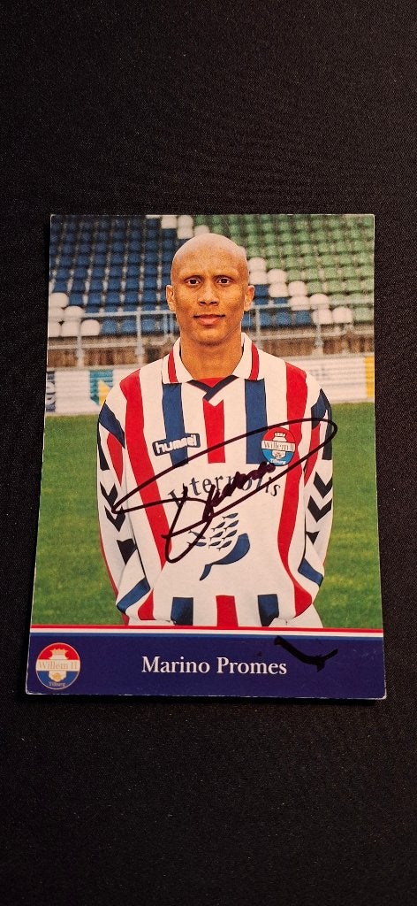 Spelerskaart met handtekening; Marino Promes # Willem II, Verzamelen, Ophalen of Verzenden, Nieuw, Willem II, Spelerskaart