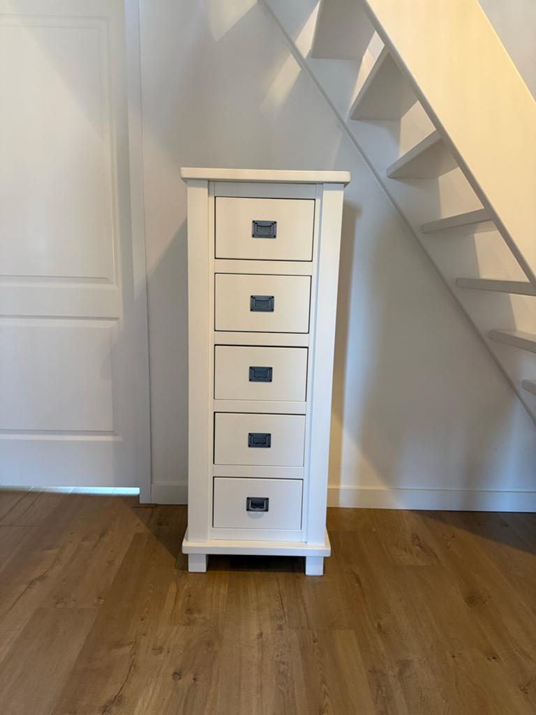Kidsmill Shakery Witte ladekast met 5 laden - Als nieuw, Ophalen, Minder dan 50 cm, 5 laden of meer, 100 tot 150 cm