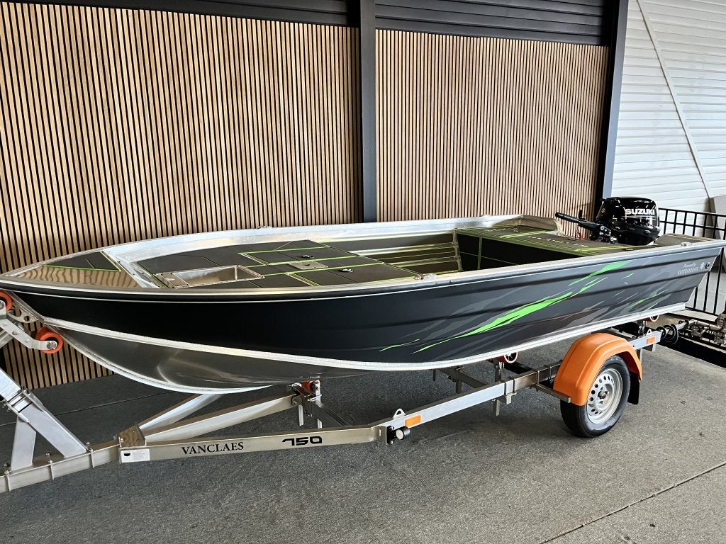 Kerman M428 visboot | Suzuki 9.9PK | VanClaes 750 trailer, 38 cm, Overige merken, 4 m, Botenfabriek