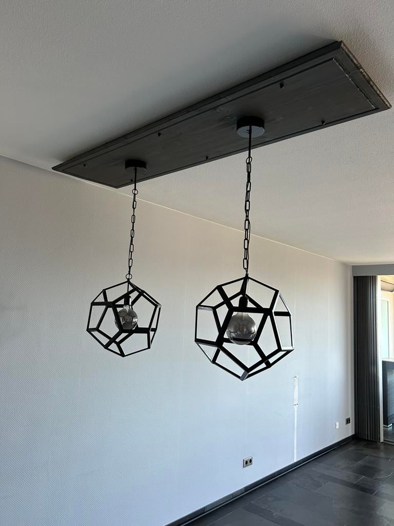2 hanglampen incl plafonplaat, Ophalen of Verzenden, Zo goed als nieuw, Minder dan 50 cm