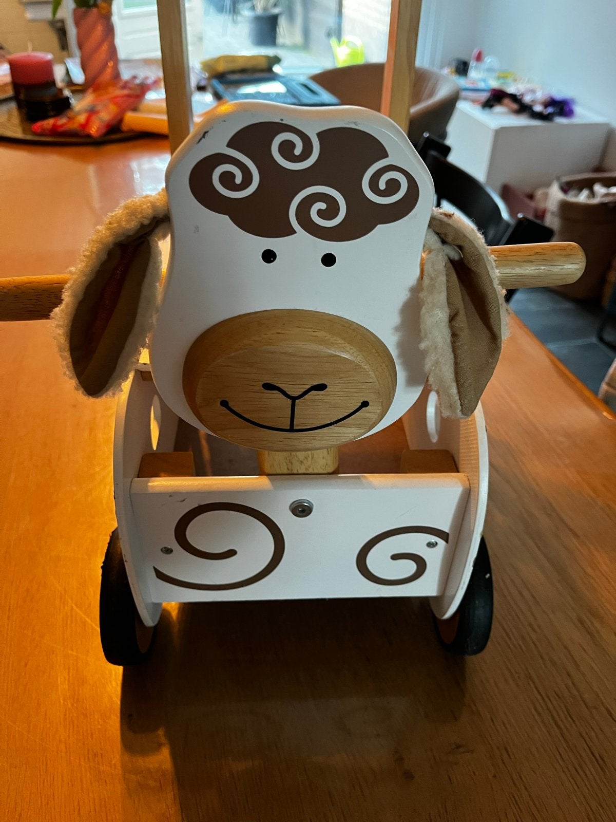 Houten loopwagen schaap - Duw- en trekspeelgoed, Kinderen en Baby's, Ophalen, Gebruikt, Duw- of Trekspeelgoed