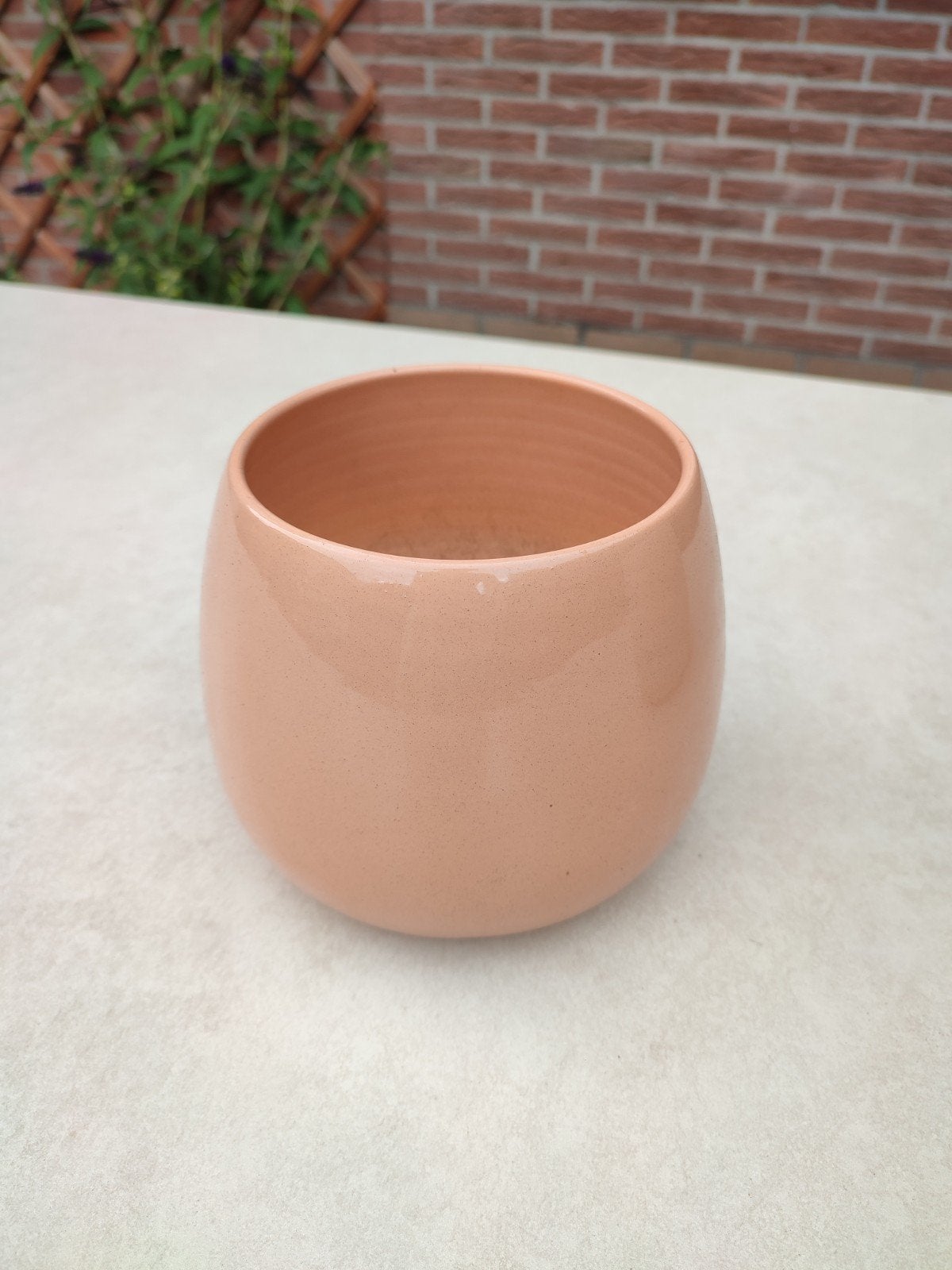 Roze geglazuurde pot/plantenbak, Ophalen, Rond, Zo goed als nieuw, Plantenpot of Plantenbak