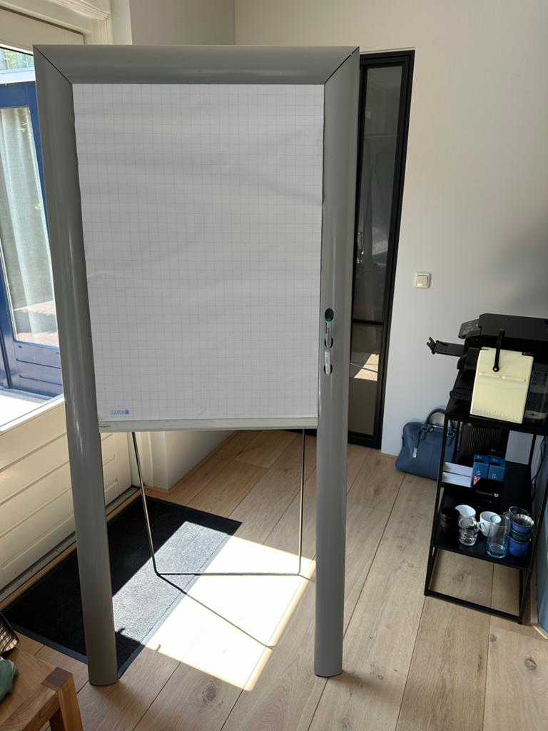 Zware metalen flipover, met 4 nieuwe papierbloks, Ophalen, Whiteboard