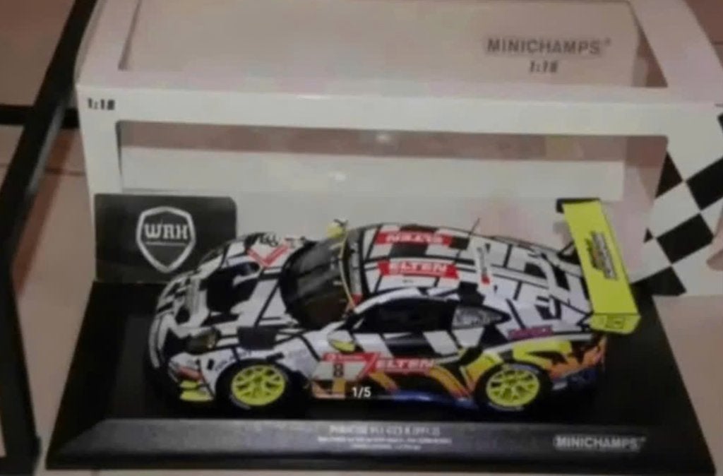 1:18 PORSCHE 911 GT3R #8 POLICE IRON RING Minichamps WRH, Hobby en Vrije tijd, Modelauto's | 1:18, Verzenden, Zo goed als nieuw