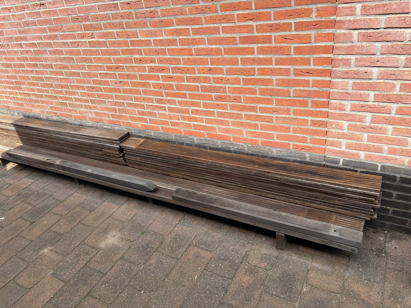 Hardhouten vlonderdelen (gebruikt), Tuin en Terras, Ophalen, Gebruikt, Hout