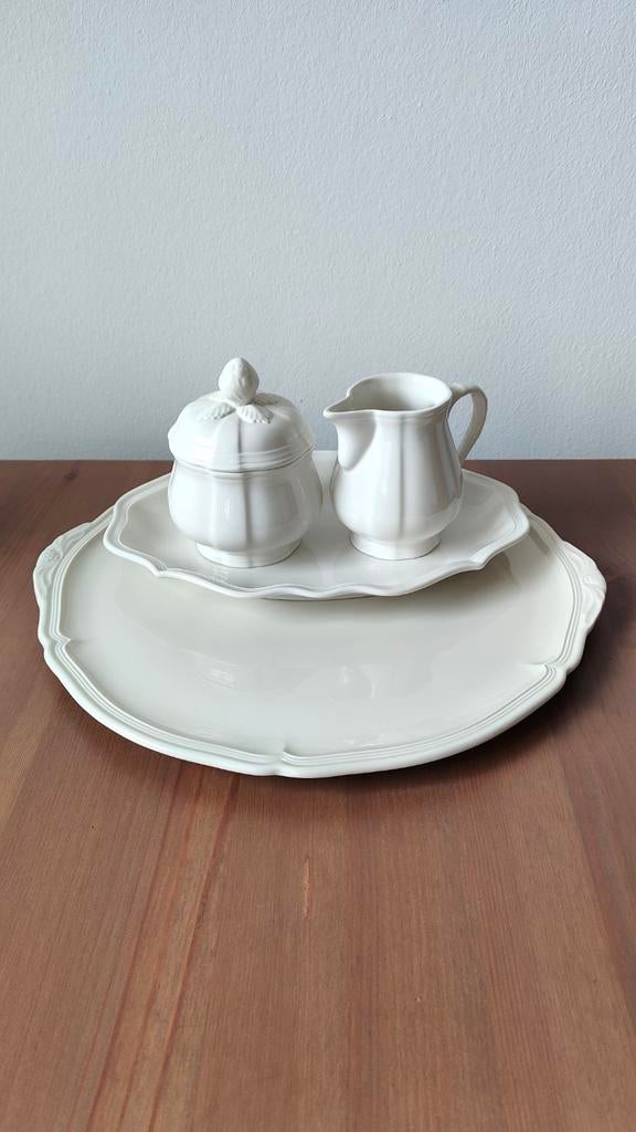 Villeroy & Boch Manoir gebak taart schaal roomstel porselein, Ophalen, Overige typen, Zo goed als nieuw, Overige stijlen