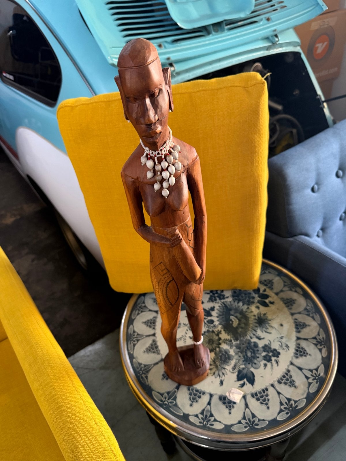 Handgemaakt Houten Beeld Afrikaanse Vrouw - 65cm, Ophalen of Verzenden