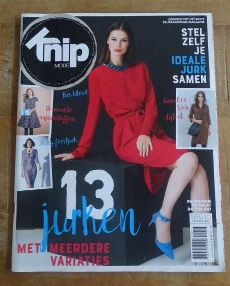 Knipmode nr. 10 oktober 2017 alle patronen maat 34 t/m 54 XL, Verzenden, Zo goed als nieuw, Vrouw, Knipmode