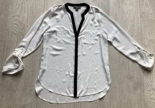 Witte blouse met zwarte details maat 38 Primark, Maat 38/40 (M), Primark, Wit, Ophalen of Verzenden