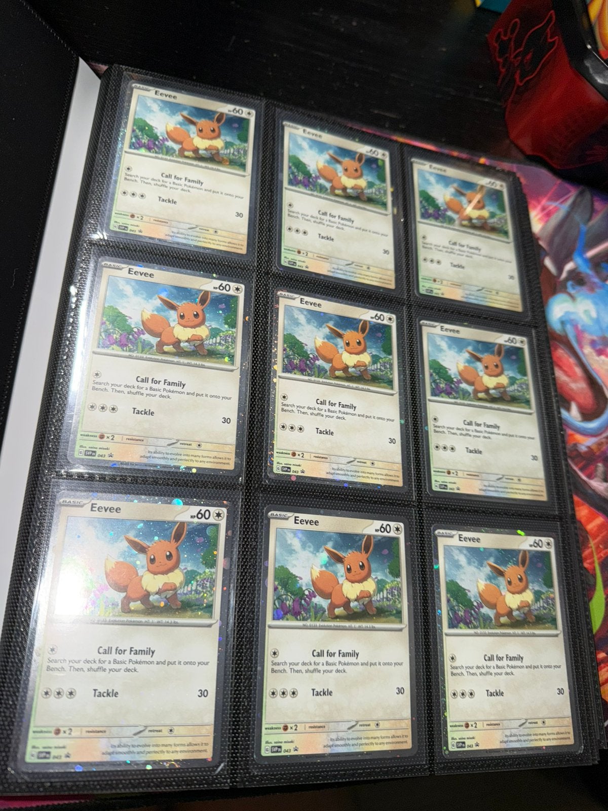 210 Cosmo holo’s rare, reverses in Pokemon map, Ophalen, Zo goed als nieuw, Meerdere kaarten