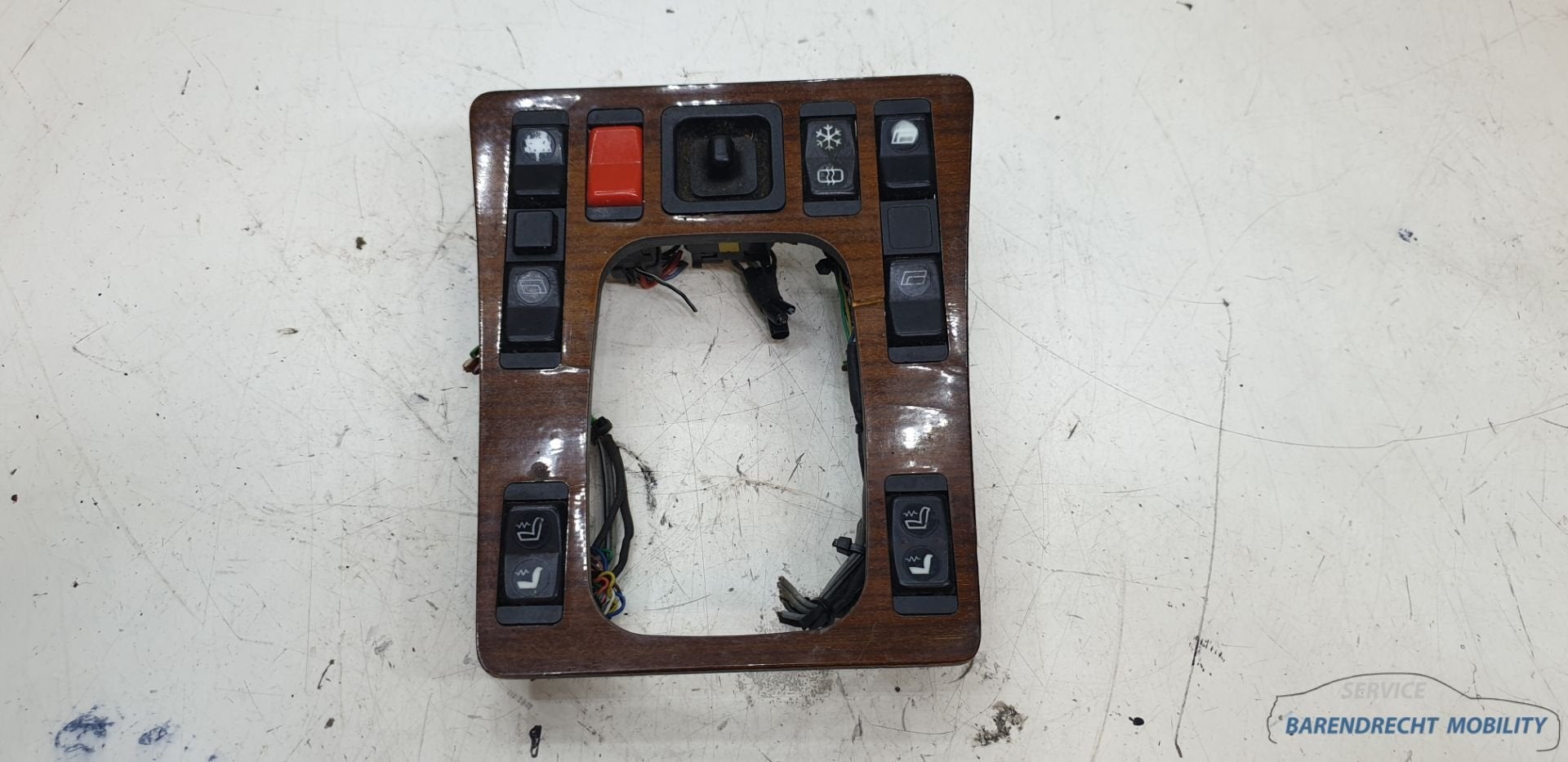 Hout inleg W201 190 Mercedes middenconsole pook Airco stoelv