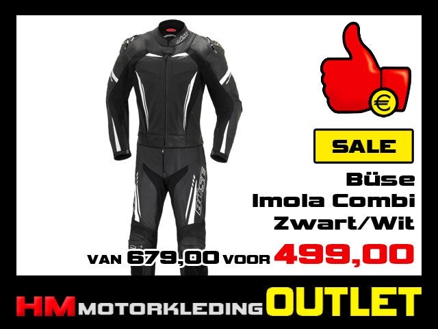 Leren motorpak Buse Imola Combi Zwart-Wit - LADY, Motoren, Info@huybersmotoren.nl, Combipak, HM - Sale, NL
