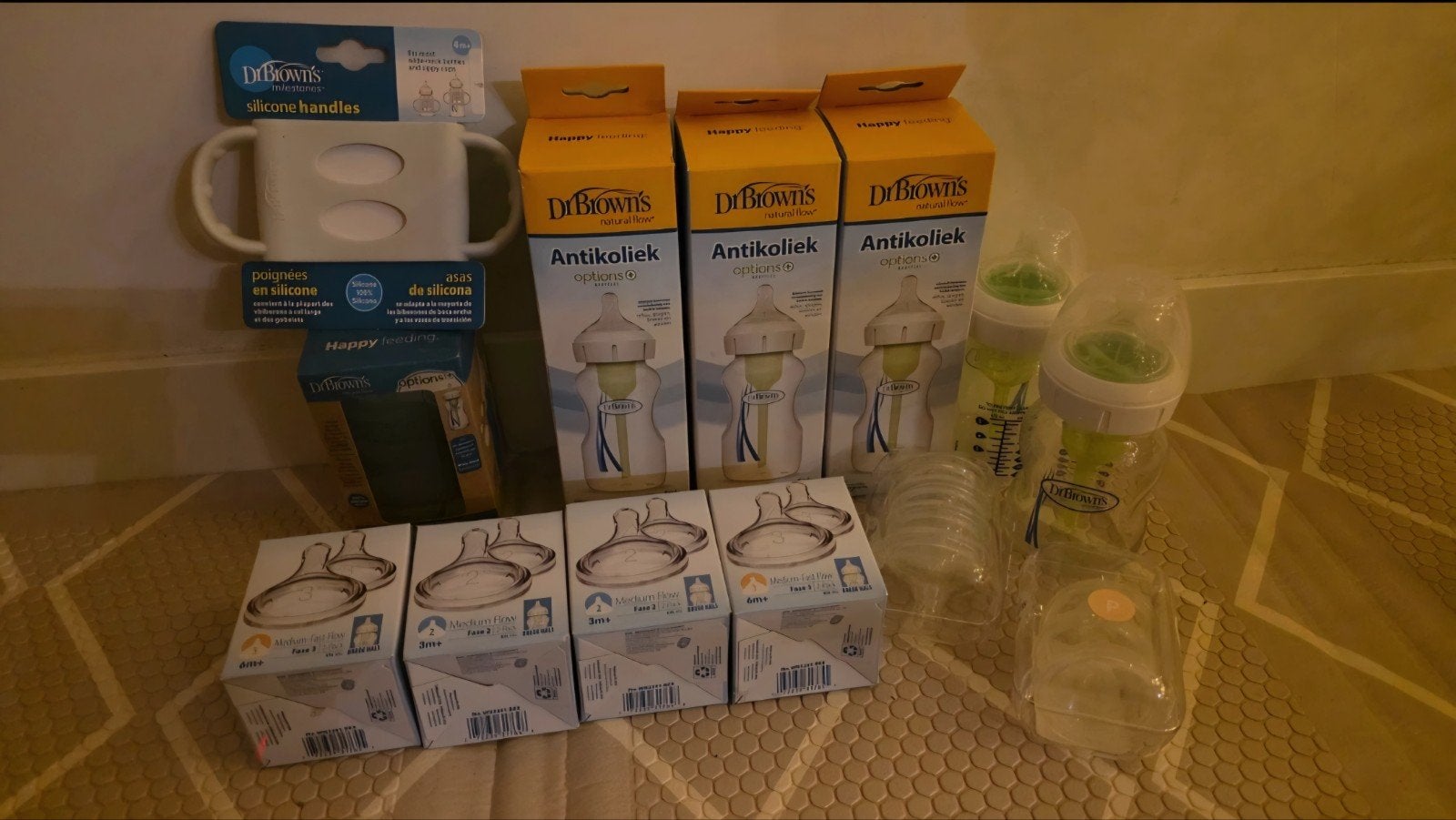 Grote set dr. Brown brede hals, Ophalen of Verzenden, Nieuw, Babyfles, Dr. Brown's