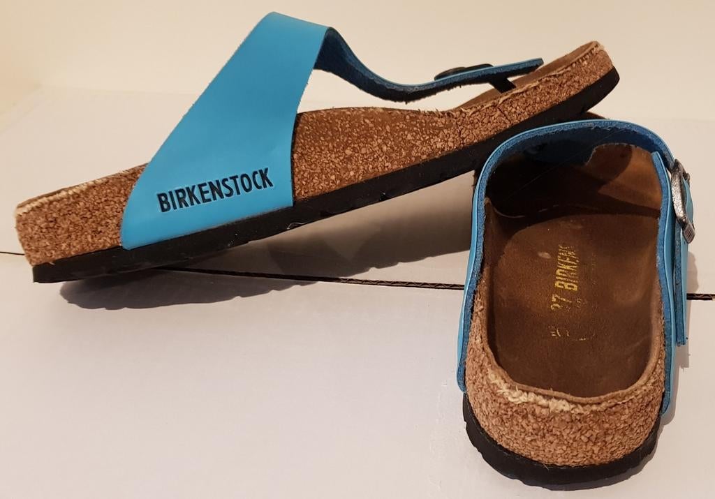 Birkenstock madrid baby blauw maat 37 sandalen slippers, Slippers, Gedragen, Birkenstock, Verzenden