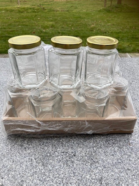 partij glazen potten potjes hexagonaal pot glas (per 25 st), Ophalen, Nieuw, Glas, Pot, Bus of Blik