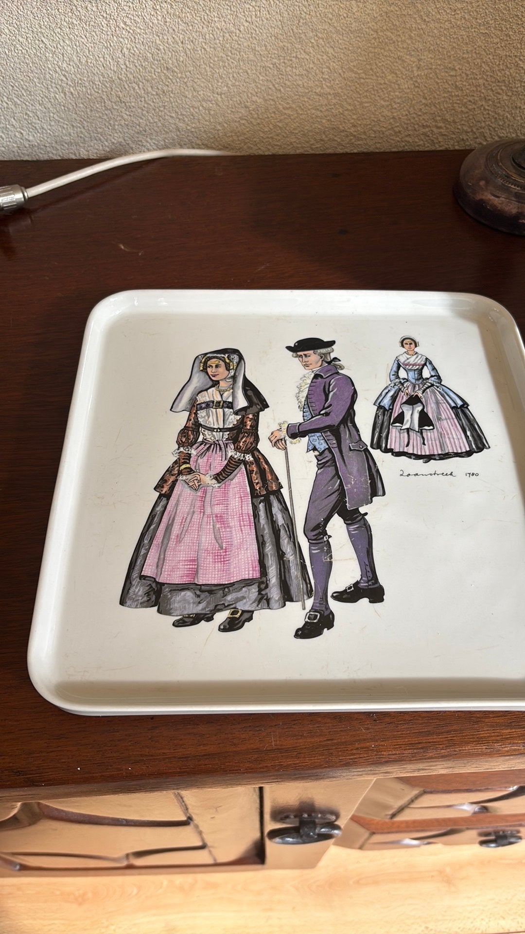 Gebak set, Huis en Inrichting, Ophalen, Zo goed als nieuw, Rond, Hout