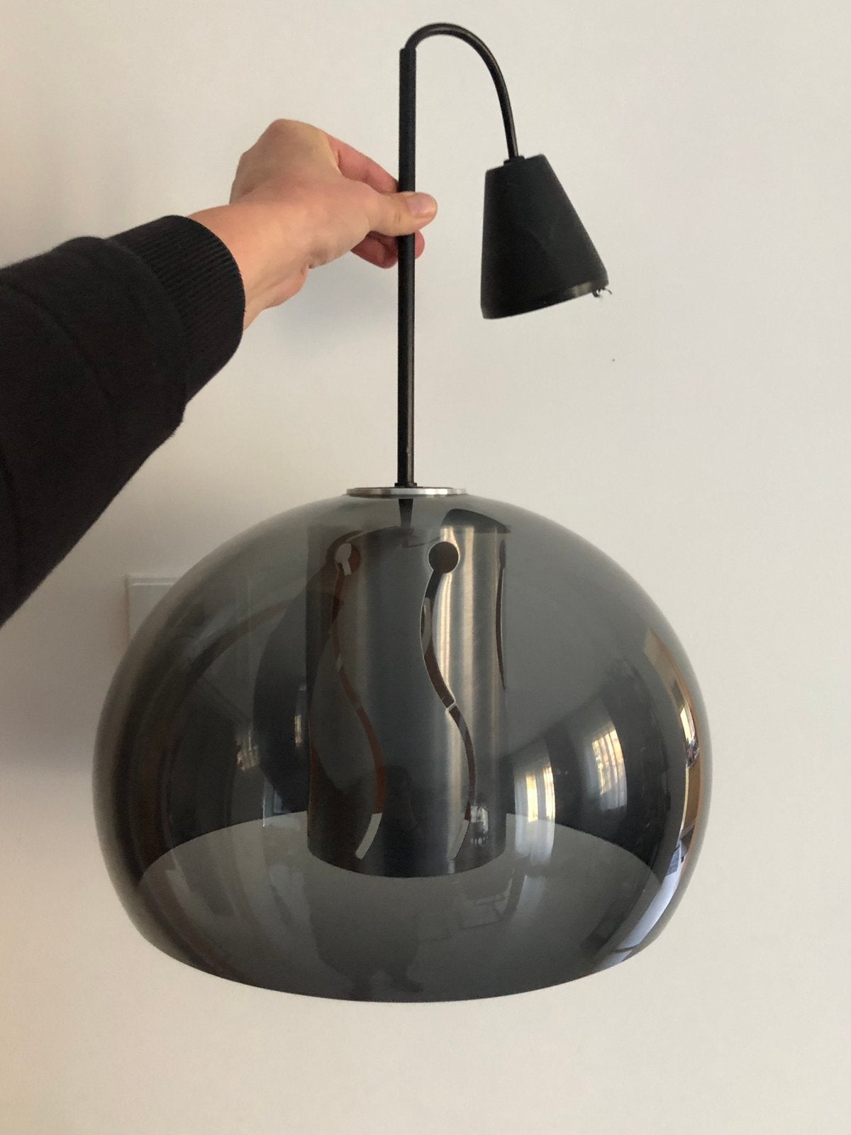 Space Age jaren 70tig Herda (?) hanglamp, Space Age, vintage, Kunststof, Gebruikt, E27 (groot)