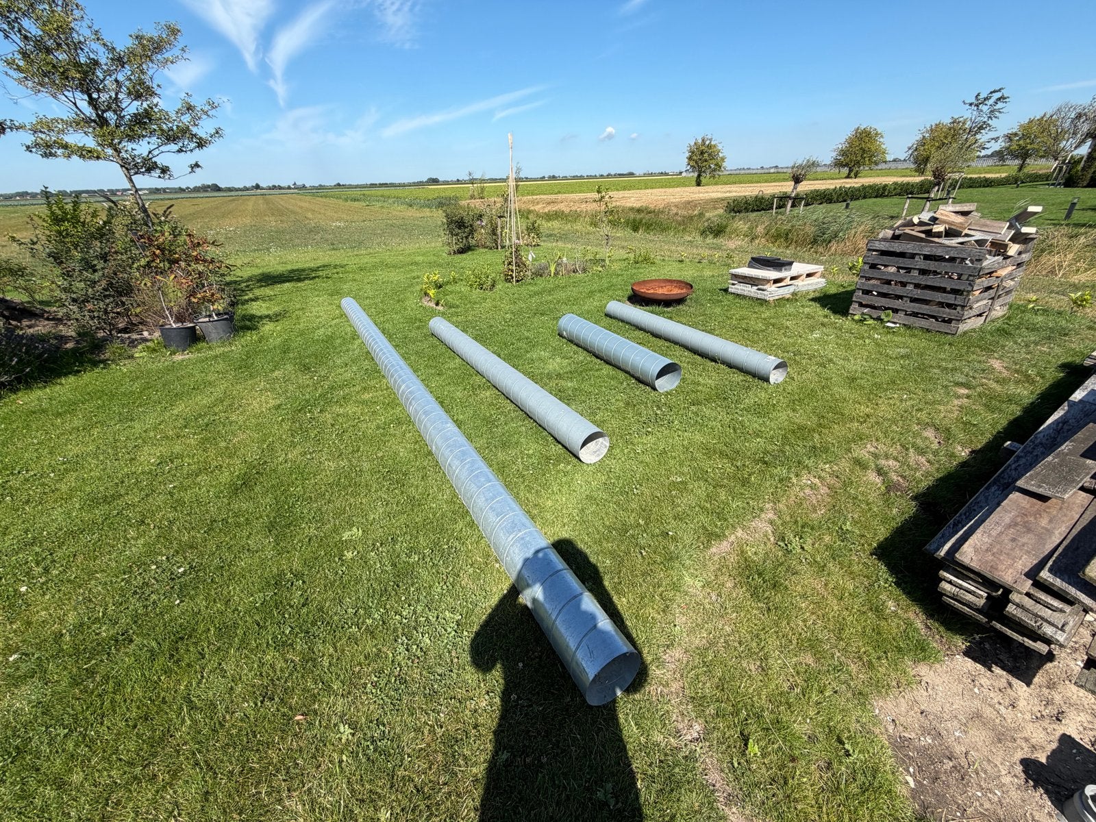Diverse metalen buizen voor ventilatie spiro buizen, Ophalen of Verzenden, Gebruikt