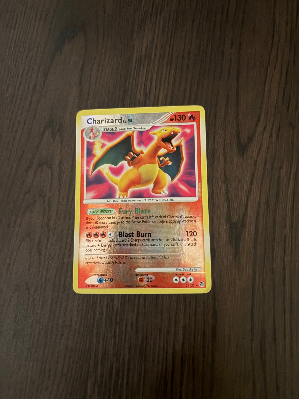 Oude Charizard kaart (2007), Ophalen of Verzenden, Gebruikt, Losse kaart, Foil