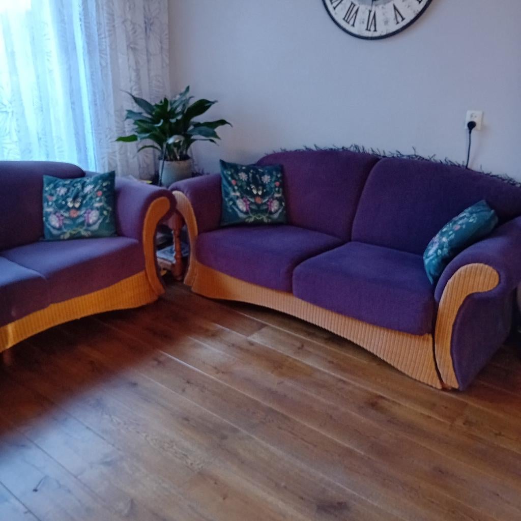 Bankstel, Huis en Inrichting, Banken | Bankstellen, Ophalen, Gebruikt, 75 tot 100 cm, Rechte bank