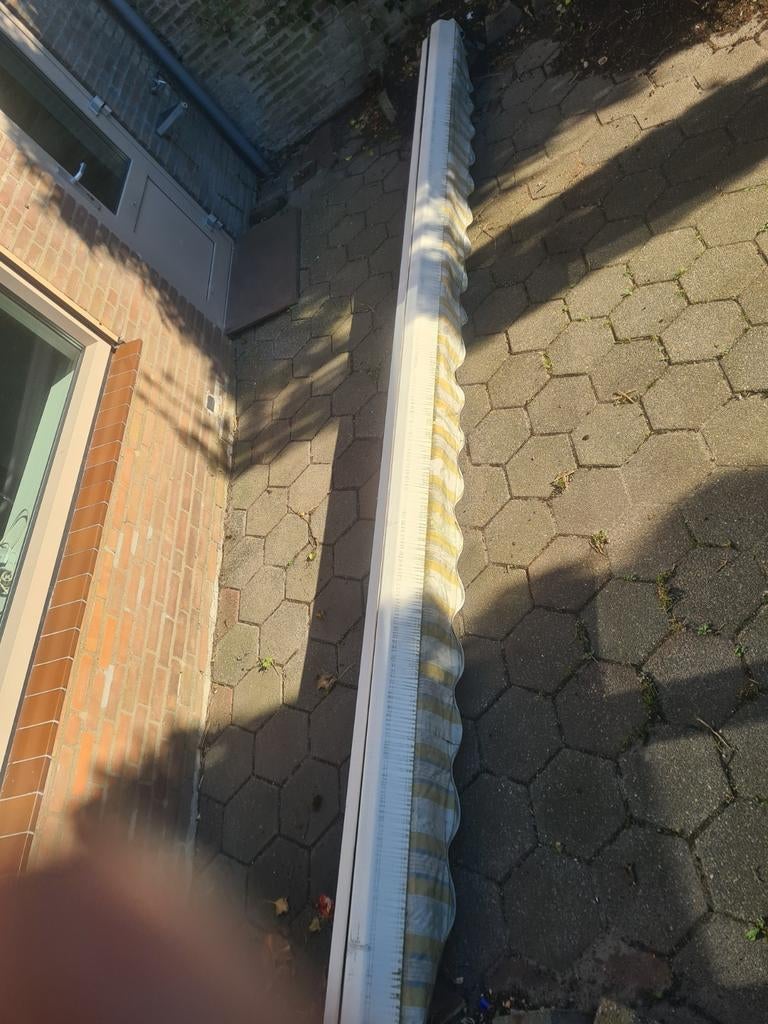 Gebruikt knikarmscherm, 450 cm breed, elektrisch, Tuin en Terras, Zonneschermen, Gebruikt, 450 cm of meer, Elektrisch, Ophalen of Verzenden