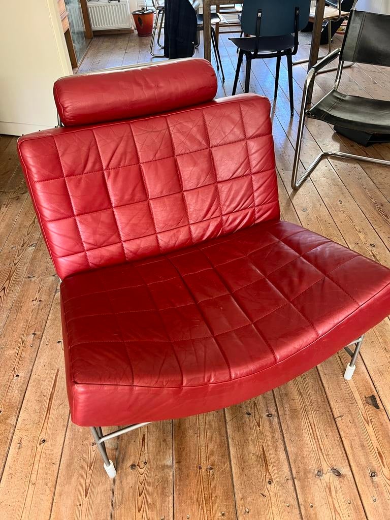 Volare Leolux rood leder, Ophalen, Gebruikt, Eenpersoons, Minder dan 150 cm