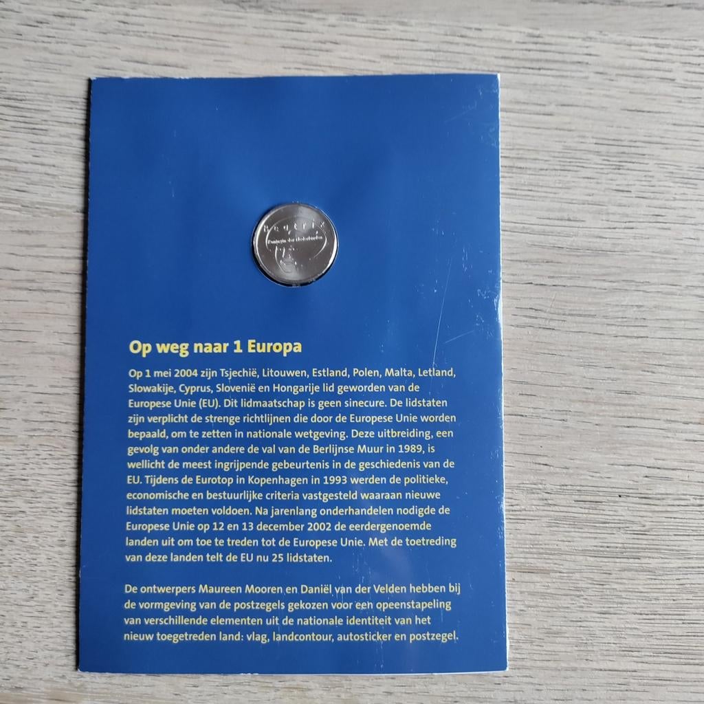 Zilveren 5 Euro Munt 'Op weg naar 1 Europa' 2004, Setje, Zilver, Overige landen, Ophalen of Verzenden