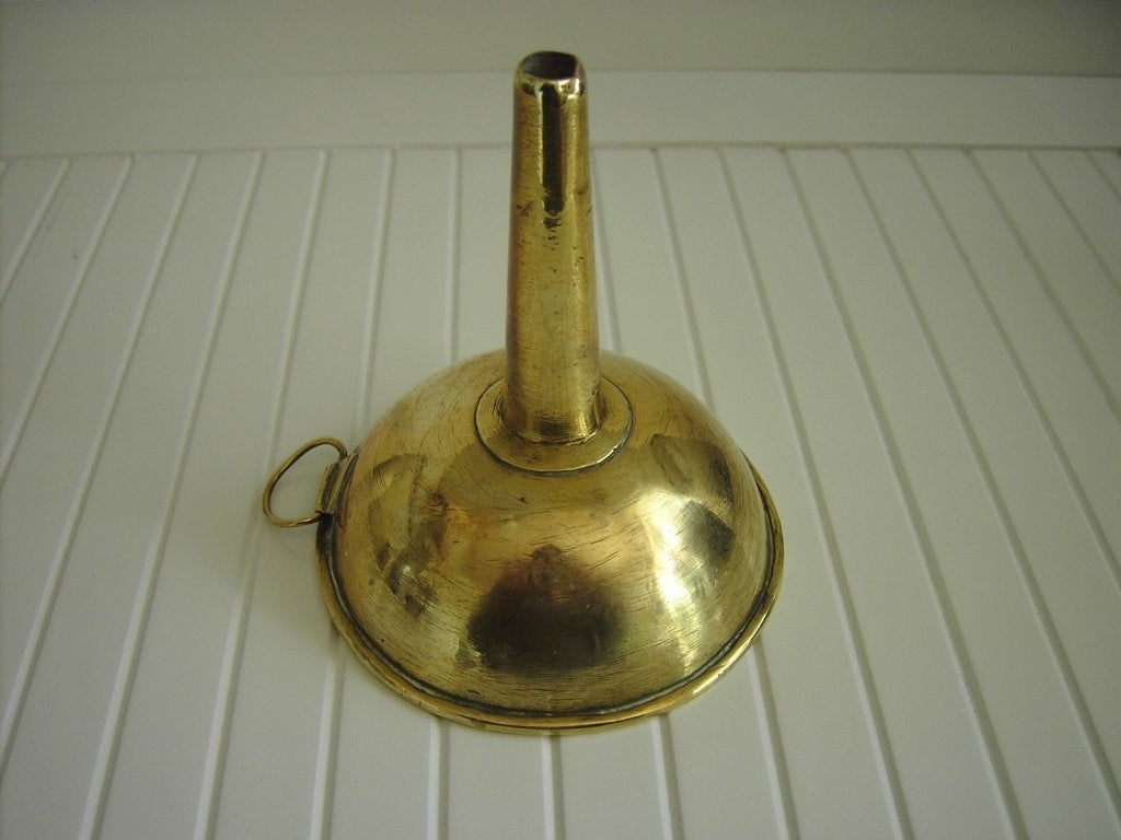 antieke geelkoperen / messing trechter..., Verzenden, Koper