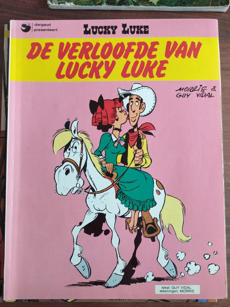 Lucky Luke - De verloofde van Lucky Luke (nr. 25), Eén stripboek, Morris, Guy Vidal, Ophalen of Verzenden, Zo goed als nieuw