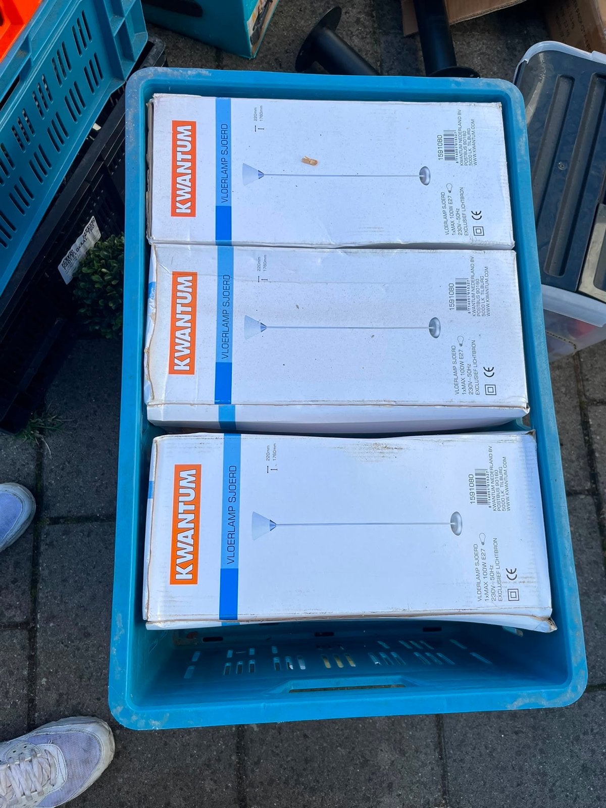 Kwantum Vloerlamp Sjoerd - Nieuw in doos, Huis en Inrichting, Nieuw, Metaal, 150 tot 200 cm, E27 (groot)