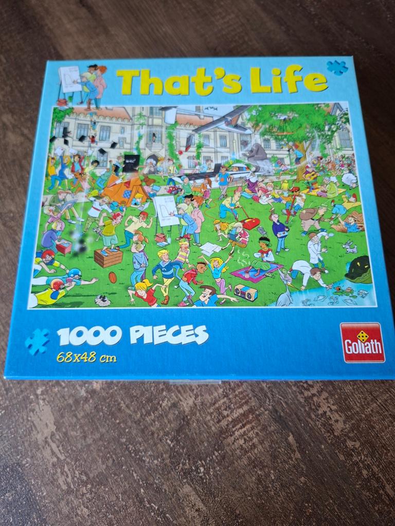 Goliath That's Life Legpuzzel 1000 stukjes, universiteit, Hobby en Vrije tijd, Denksport en Puzzels, Ophalen of Verzenden, 500 t/m 1500 stukjes