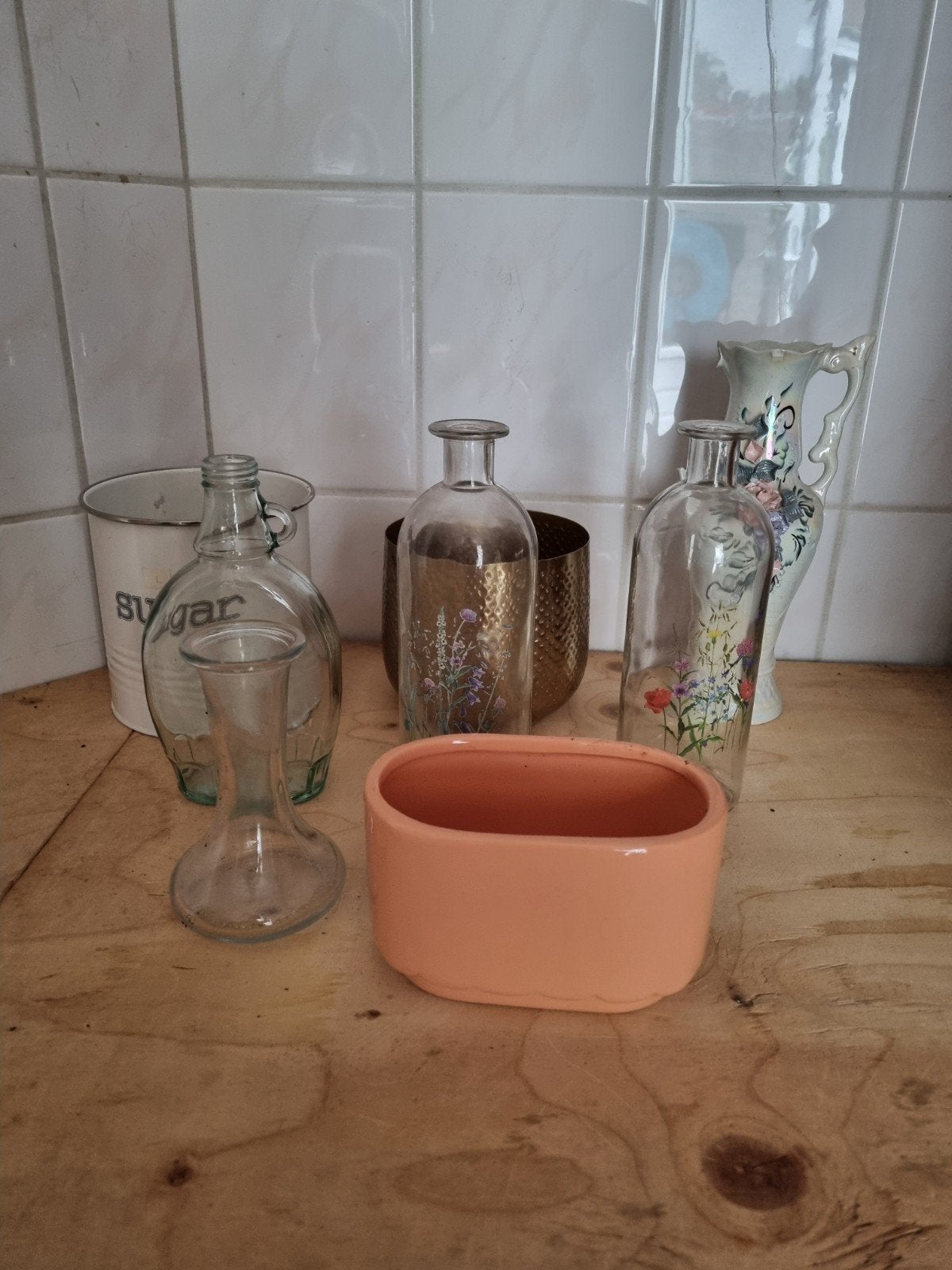 Gratis bloempotjes en vaasjes, Huis en Inrichting, Woonaccessoires | Vazen, Ophalen, Gebruikt, Met patroon/structuur, Transparant