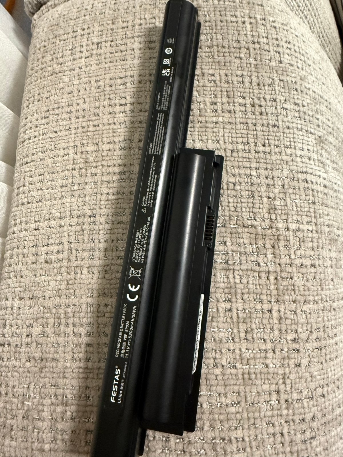 FESTAS Laptop Accu - 11.1V 5200mAh/58Wh - Zwart, Ophalen, Nieuw