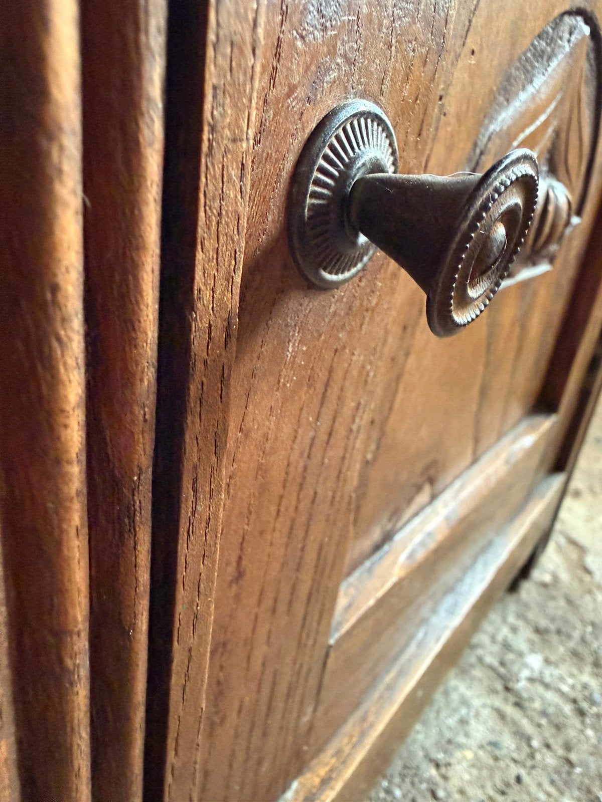 Vintage houten kastje eik met wit marmeren blad, Huis en Inrichting, Ophalen, Gebruikt