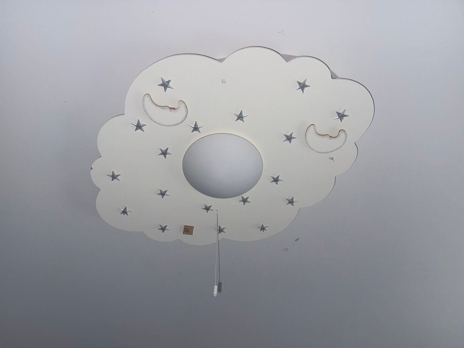 Plafondlamp Wolk met Sterrenhemel - Grote lamp werkt, Ophalen of Verzenden, Gebruikt, Kunststof