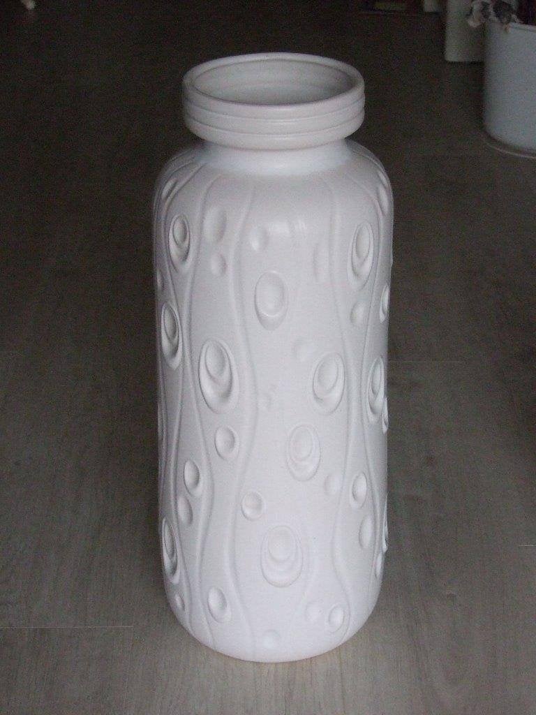 vaas Scheurich 288 - 51 cm mat witte vloervaas vintage, Ophalen of Verzenden