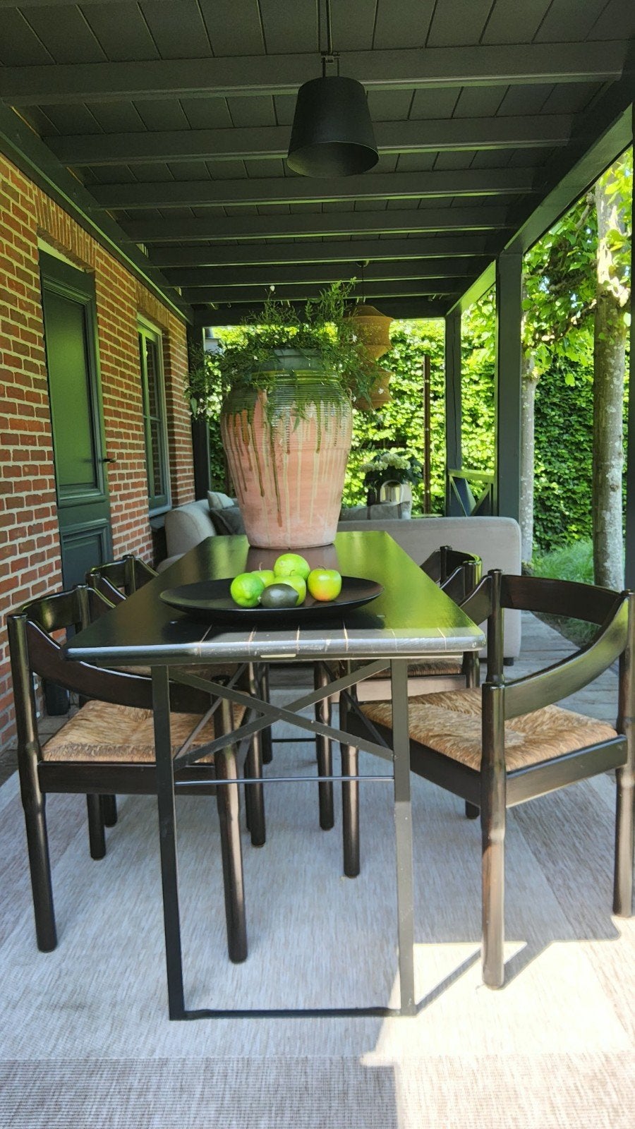 Stoelen met rieten zittingen., Ophalen, Gebruikt, Zwart, Hout