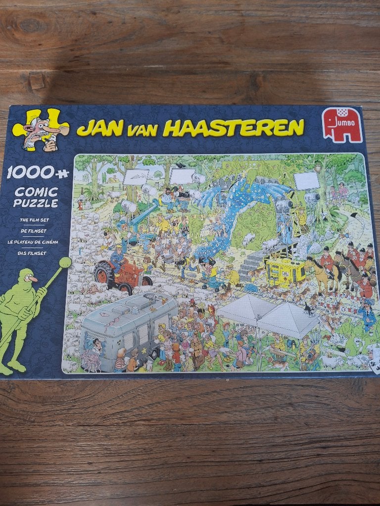 Puzzel Jan van Haasteren De filmset 1000, Hobby en Vrije tijd, Denksport en Puzzels, Ophalen of Verzenden, 500 t/m 1500 stukjes