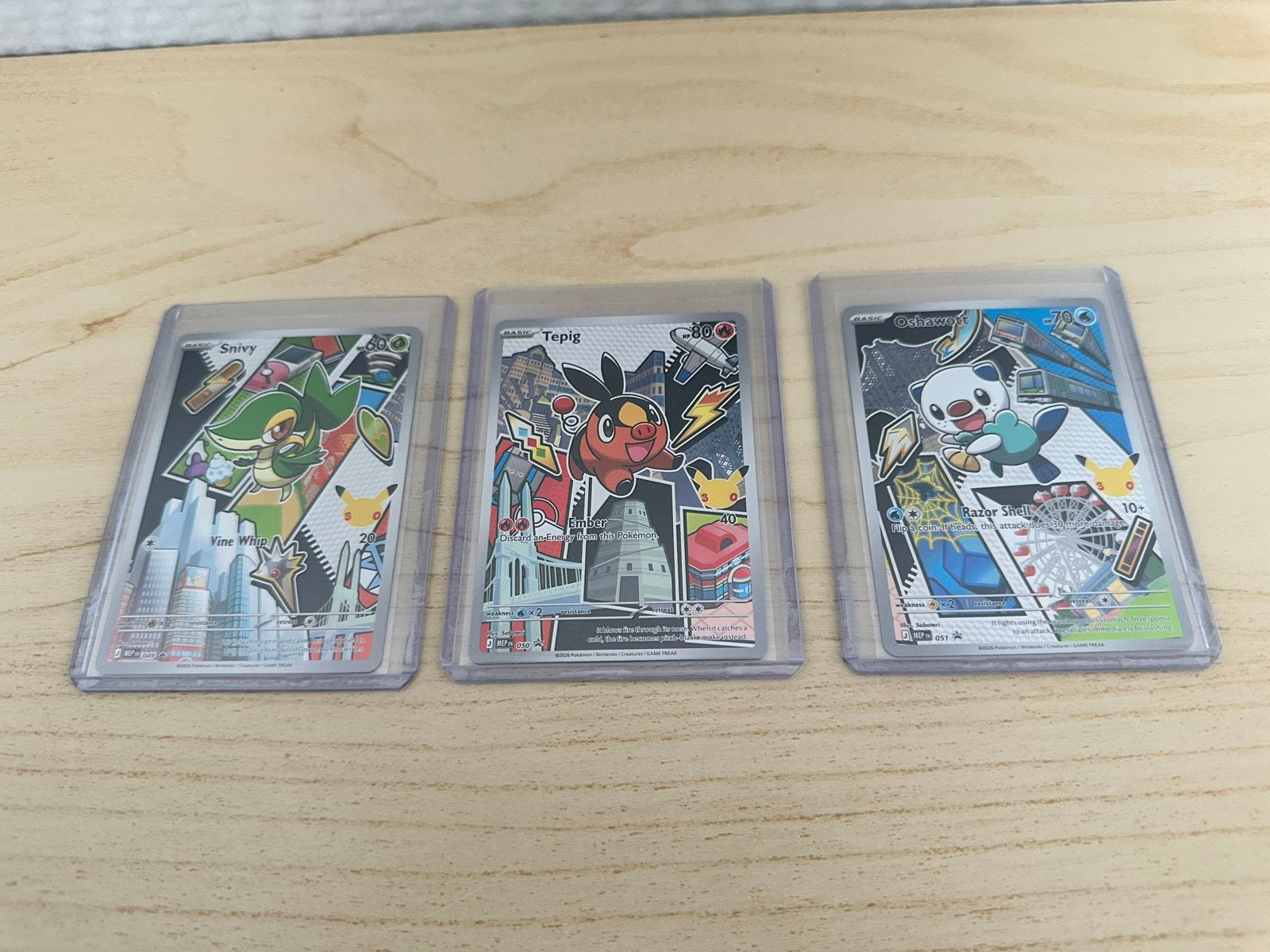 Pokémon First Partner Snivy, Tepig, Oshawott kaarten, Ophalen of Verzenden, Nieuw, Losse kaart, Foil