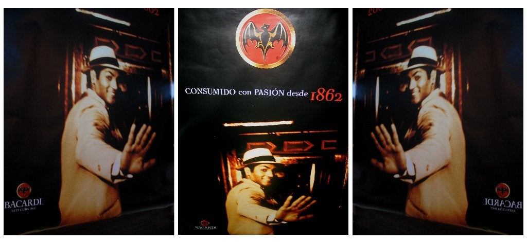 Bacardi poster abri formaat 118,5 x 175 cm ( 01, Verzenden, Zo goed als nieuw, Reclamebord