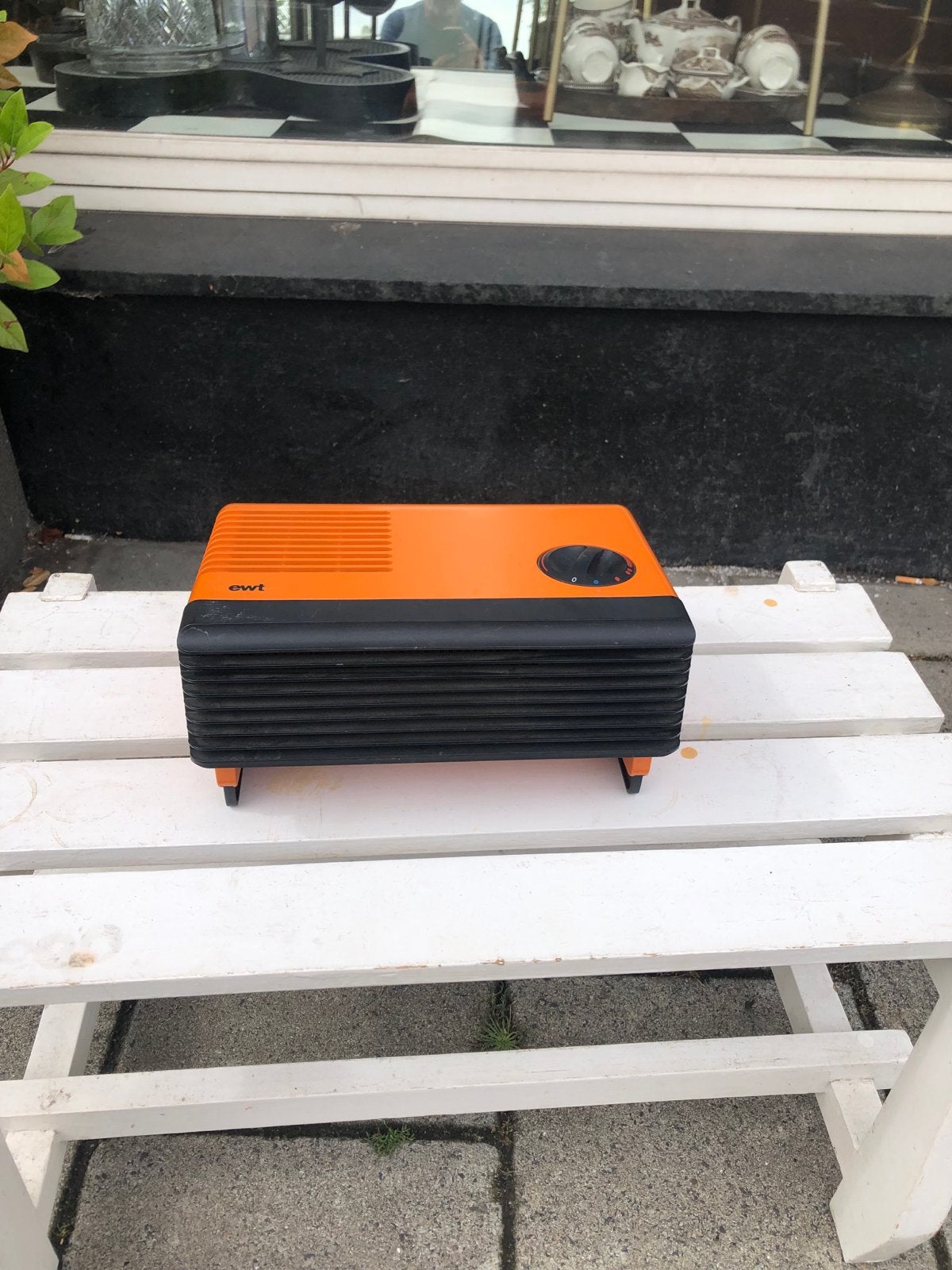 Retro EWT Clima 21T Kachel Zwart oranje Ulri Schade, Witgoed en Apparatuur, Gebruikt, Tafel- of Grondventilator, Minder dan 60 m³