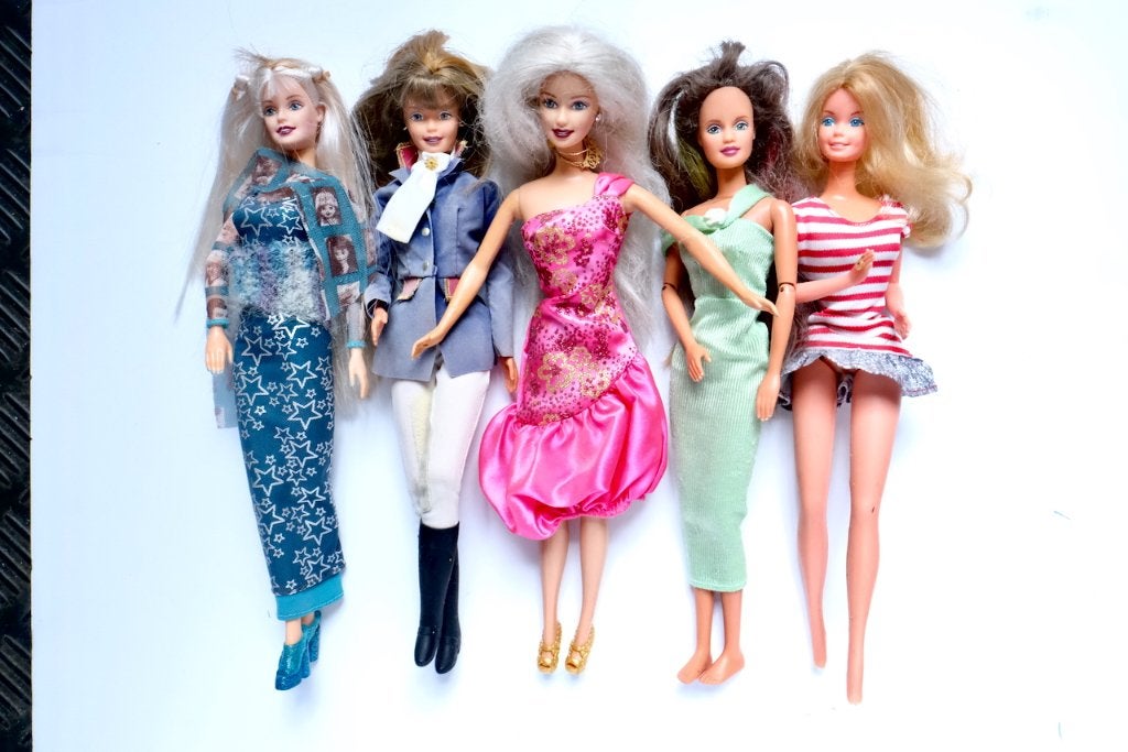 Vijf Barbie poppen, Ophalen of Verzenden, Gebruikt, Pop